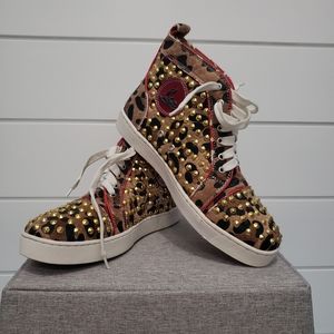 Christian Louboutin leopard studded high tops